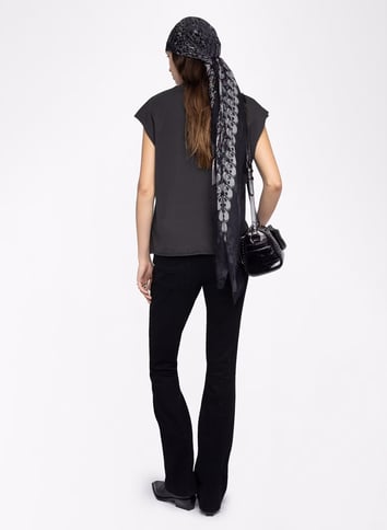 Tee-shirt droit col rond en coton ZADIG&VOLTAIRE Gris